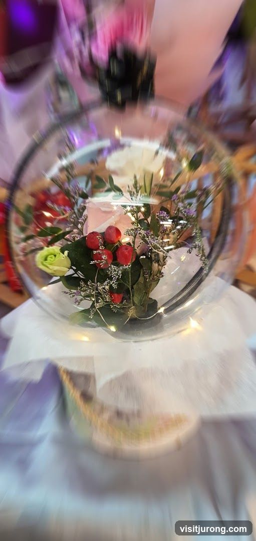 Floral Arrangement in Glass Sphere