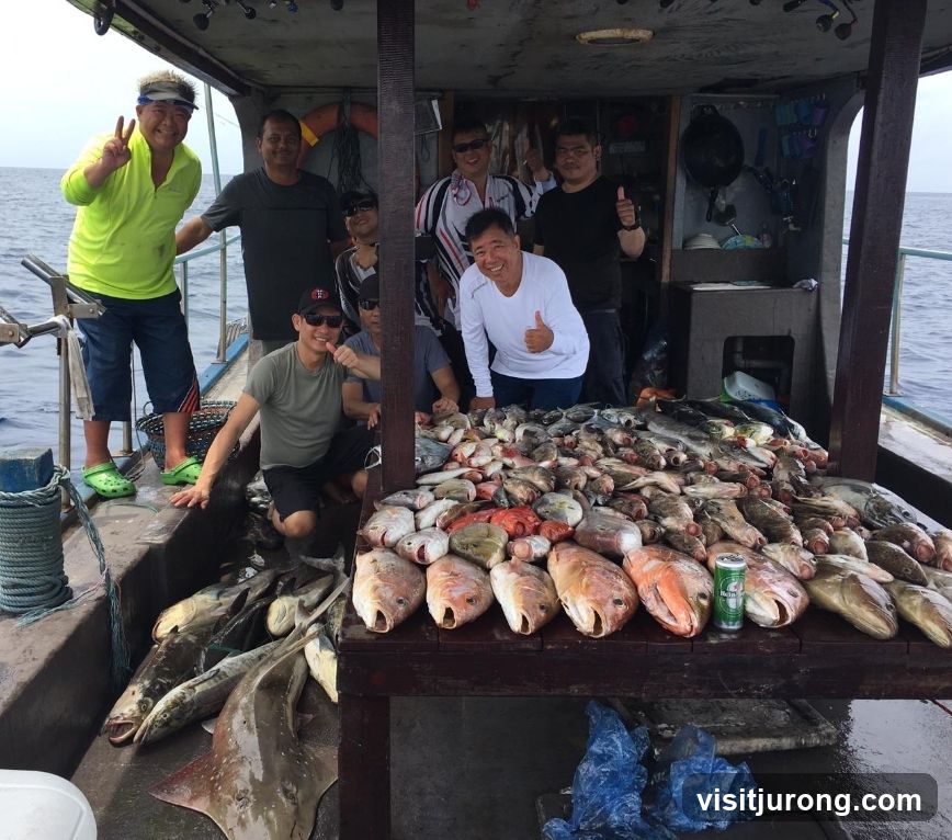 Group of fishermen with their catch