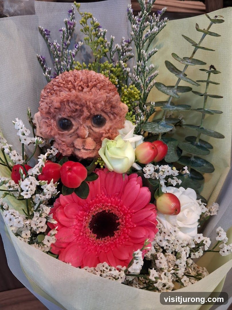 Monkey-themed floral arrangement