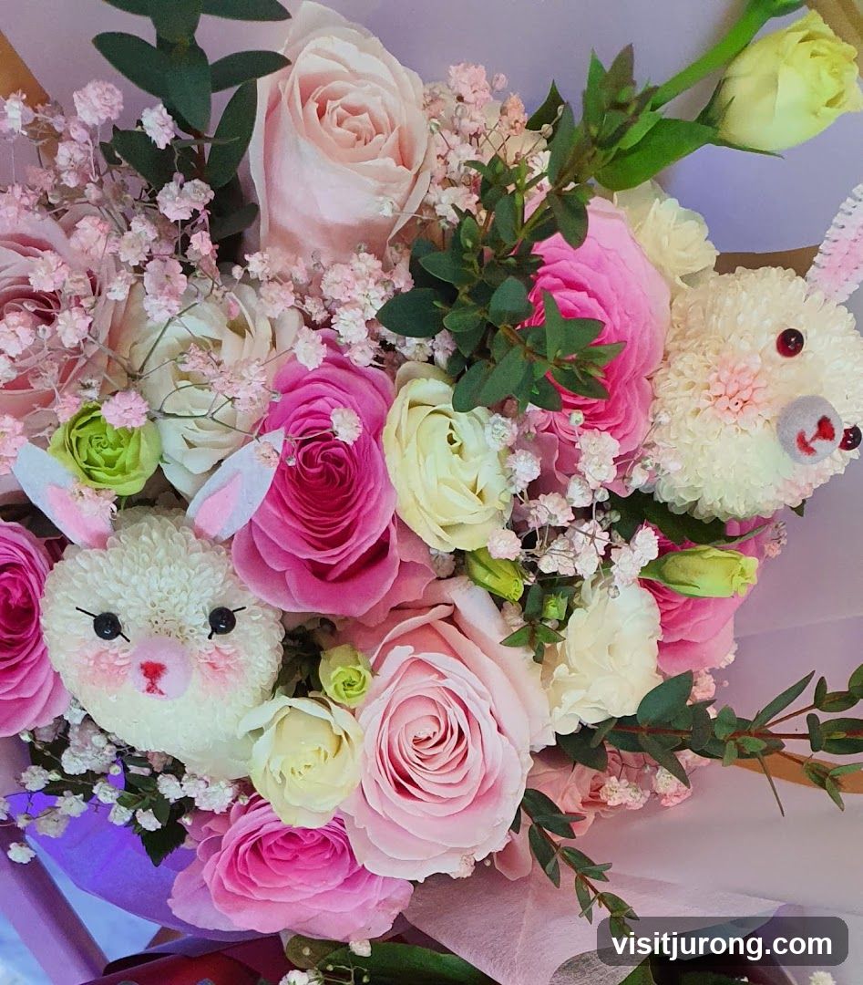 Floral Arrangement with Bunny Embellishments