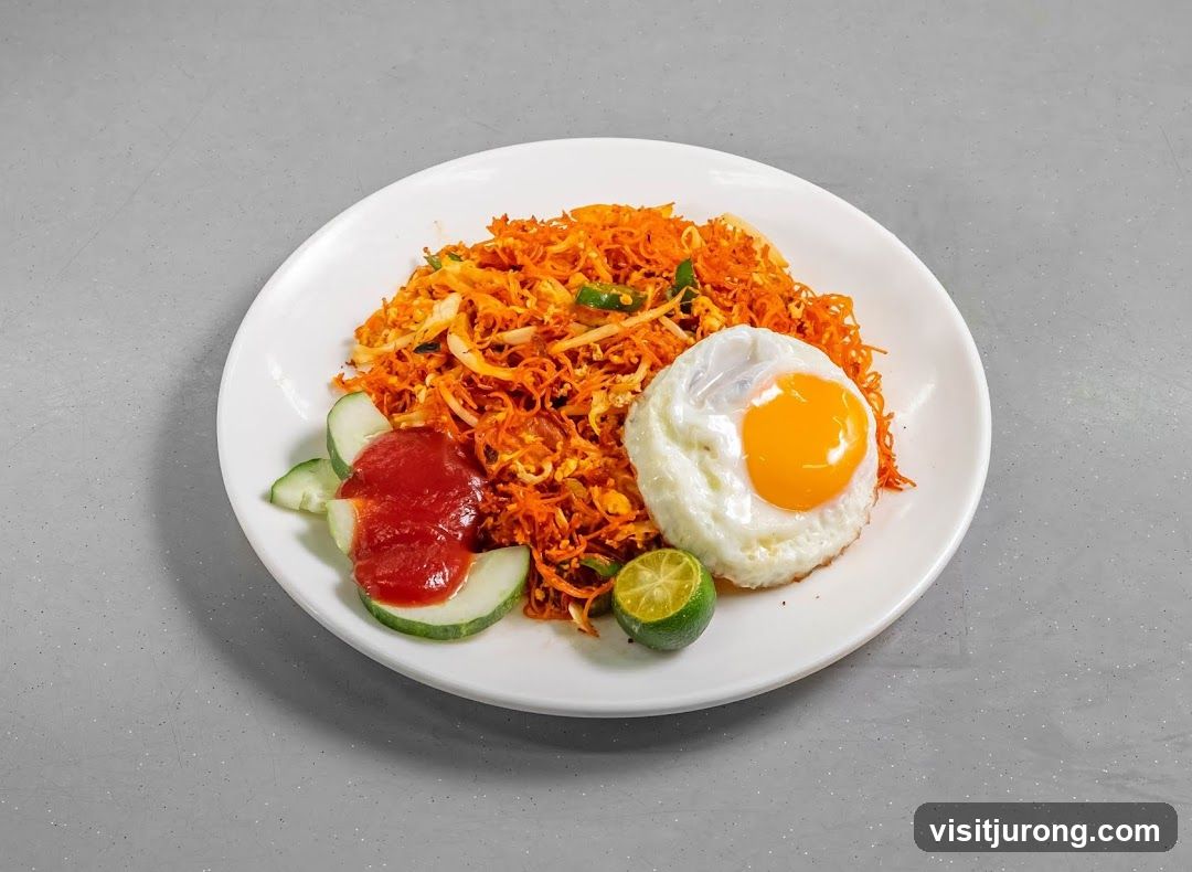 Fried Noodles with Fried Egg