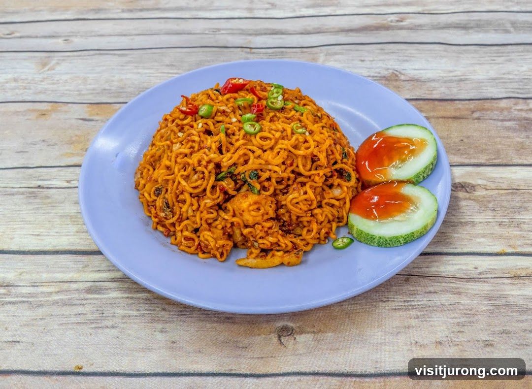 Spicy Noodles with Cucumber Slices