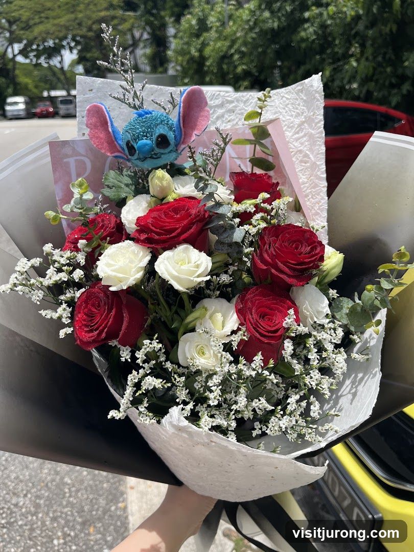 Bouquet with Stitch plush toy