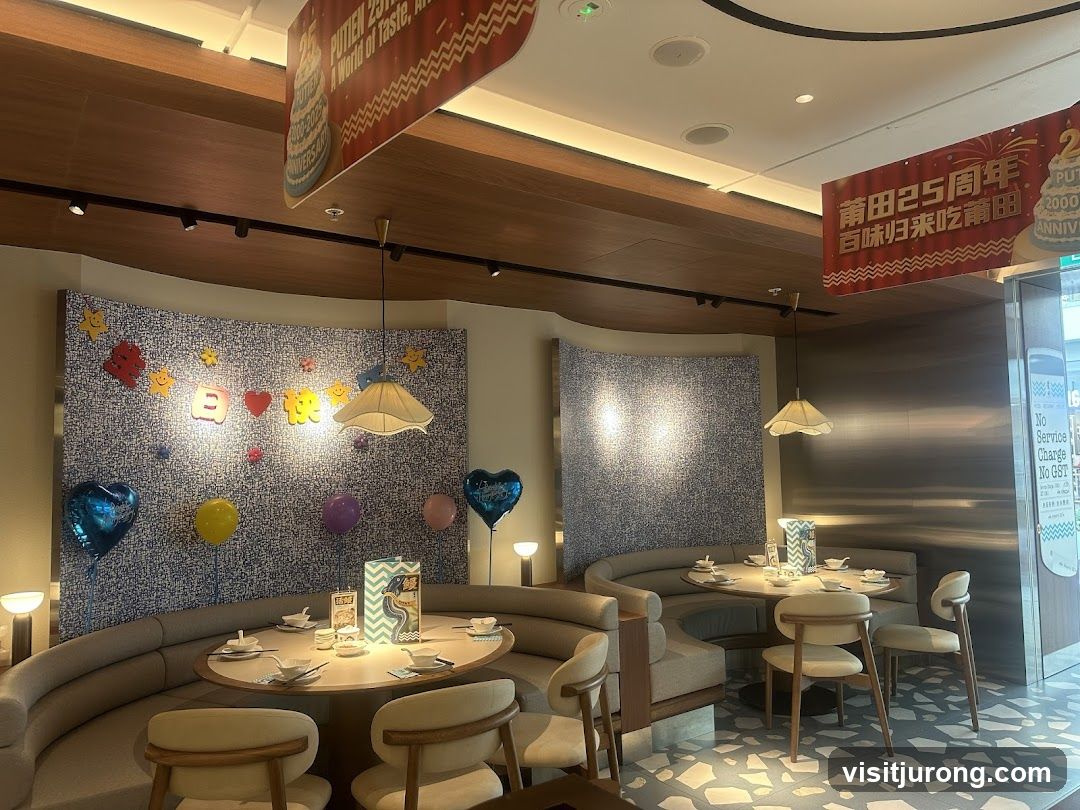 Restaurant Interior with Festive Decorations