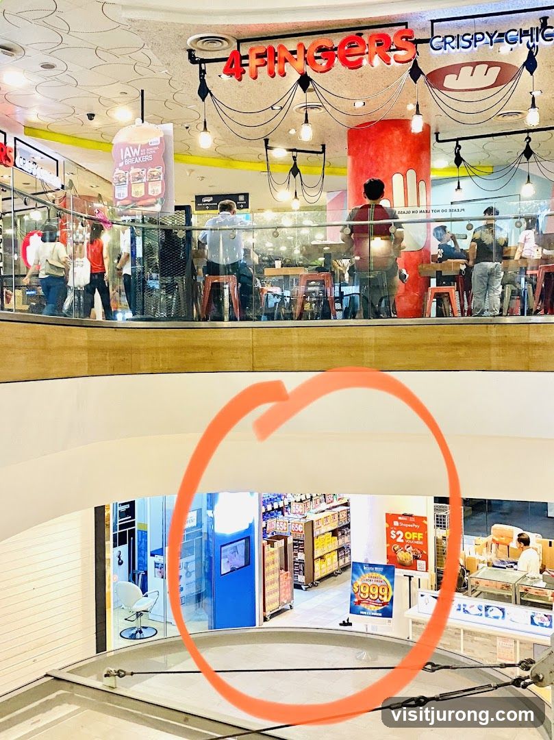 Mall Interior with Food Court and Shops