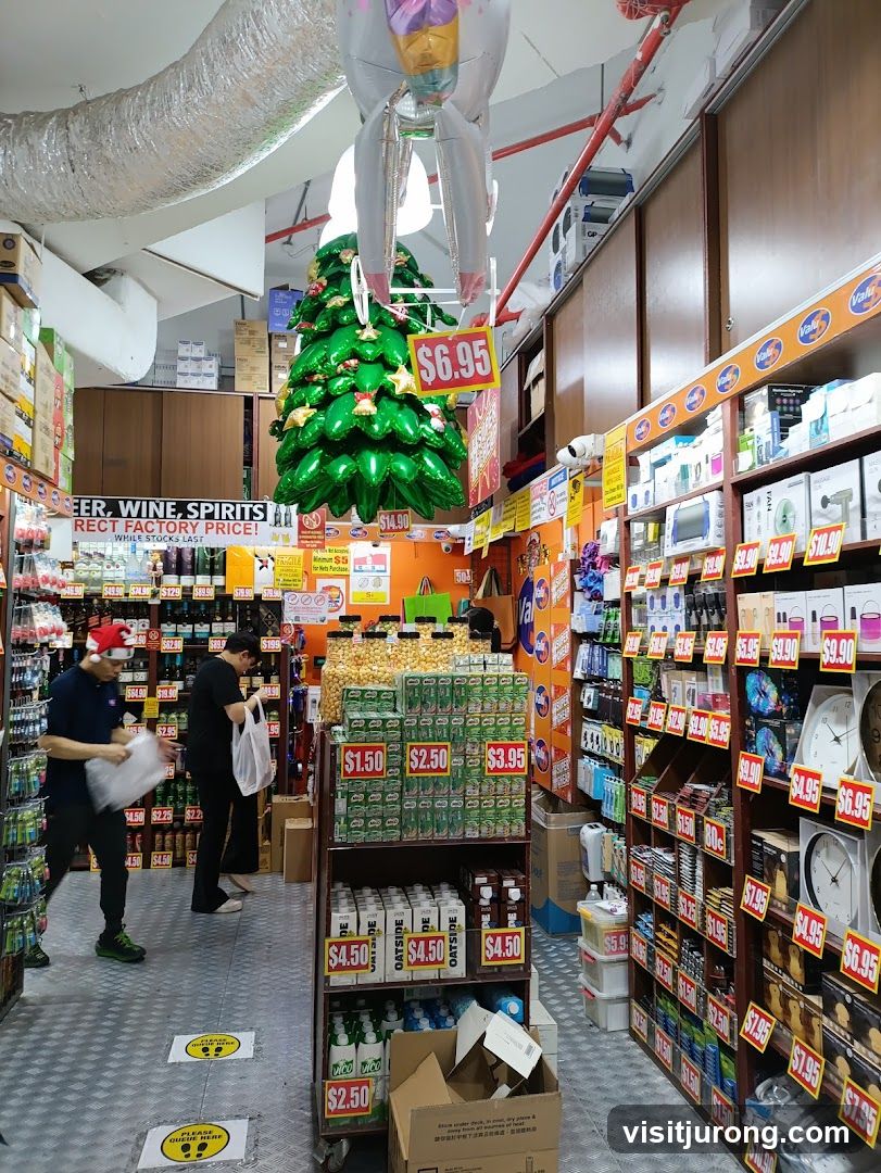 Store Interior with Christmas Decorations