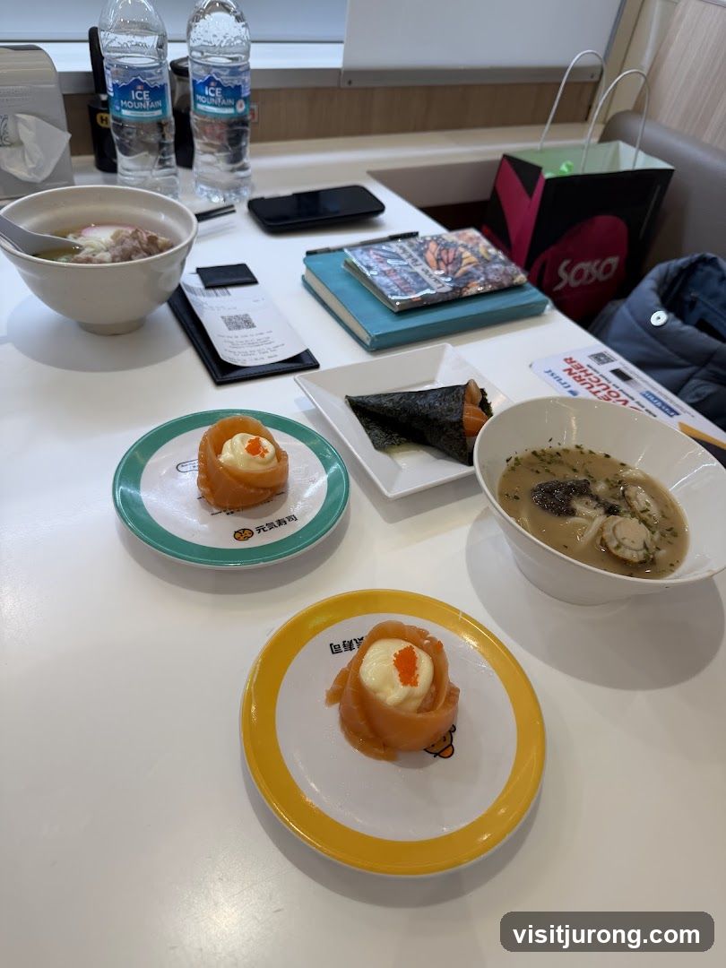 Table with Sushi and Soup