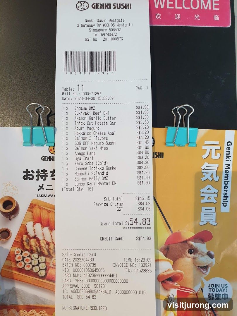 Genki Sushi Receipt