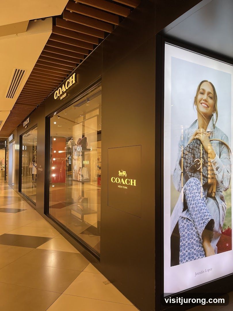 Coach Outlet Storefront with Jennifer Lopez Advertisement