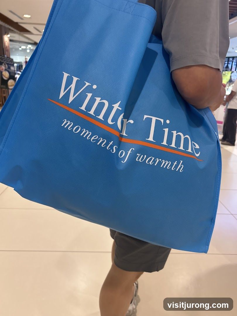 Blue Tote Bag with "Winter Time" Logo