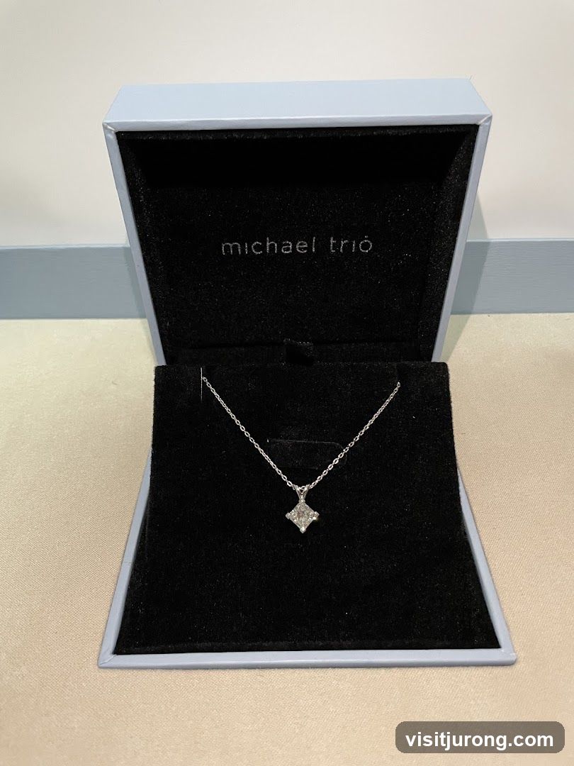 Diamond Pendant Necklace in a Jewelry Box