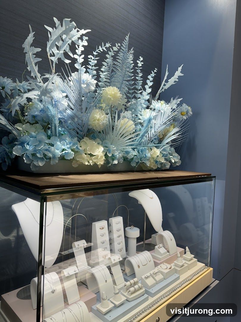 Jewelry Display with Floral Arrangement