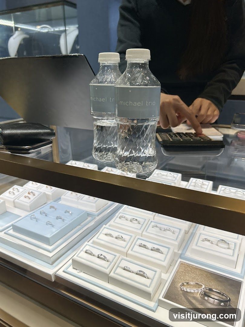 Jewelry Display with Water Bottles