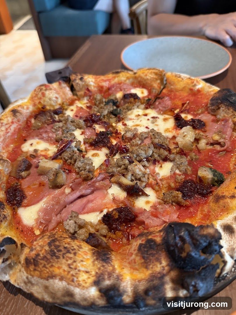 Pizza with Meat and Sun-Dried Tomatoes