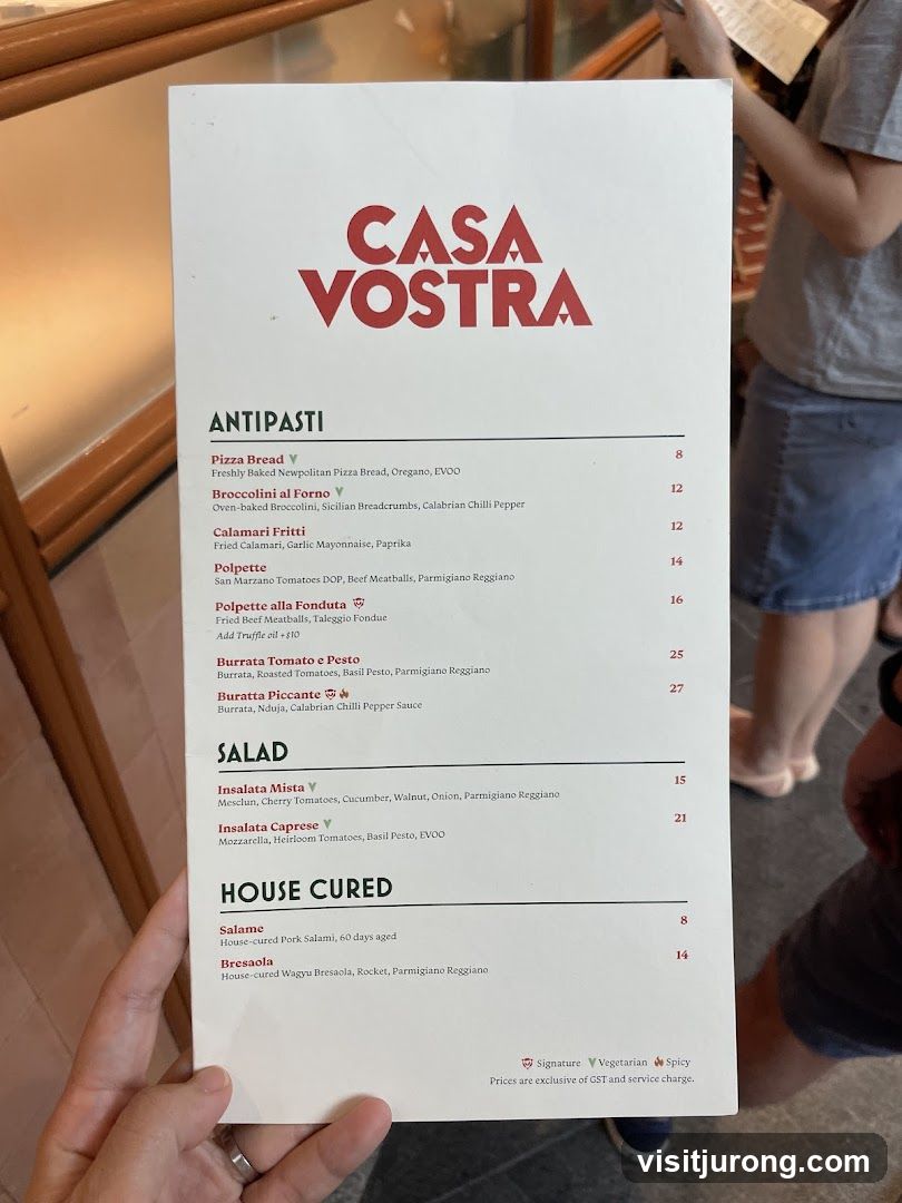 CASA VOSTRA Menu