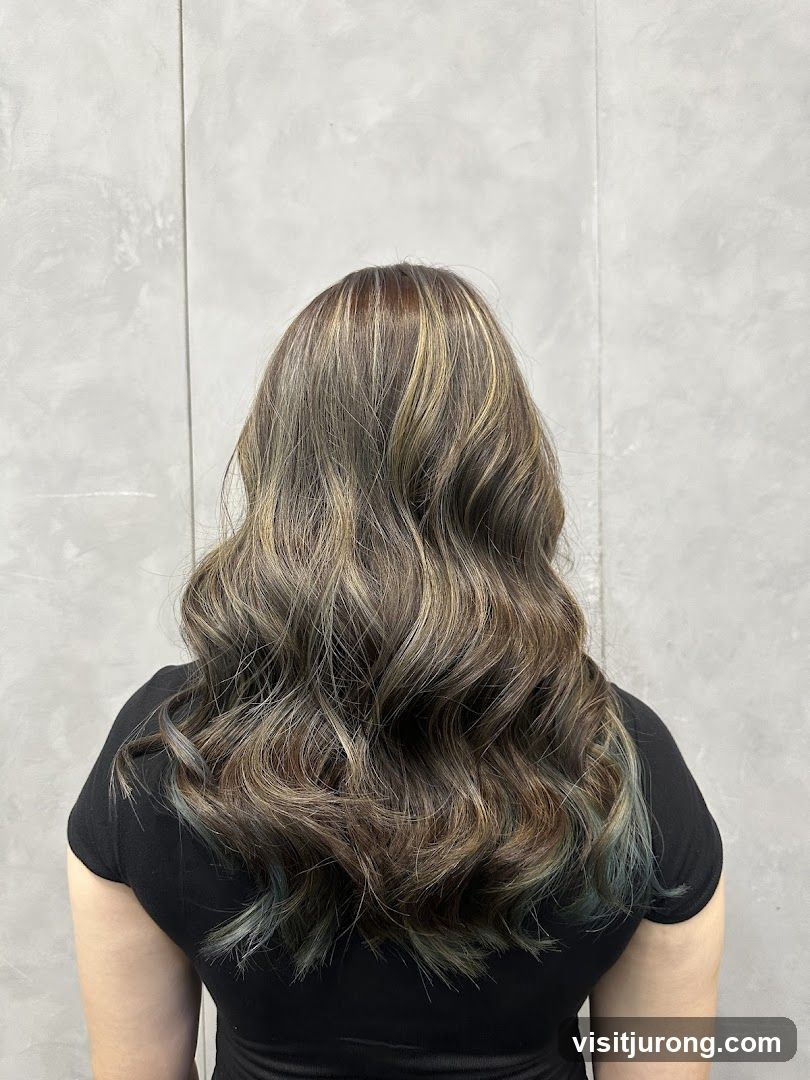 Woman with Wavy Hair with Highlights