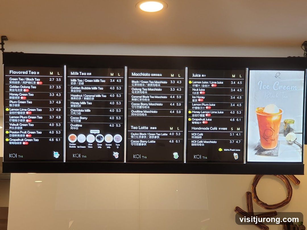 KOI Thé Menu