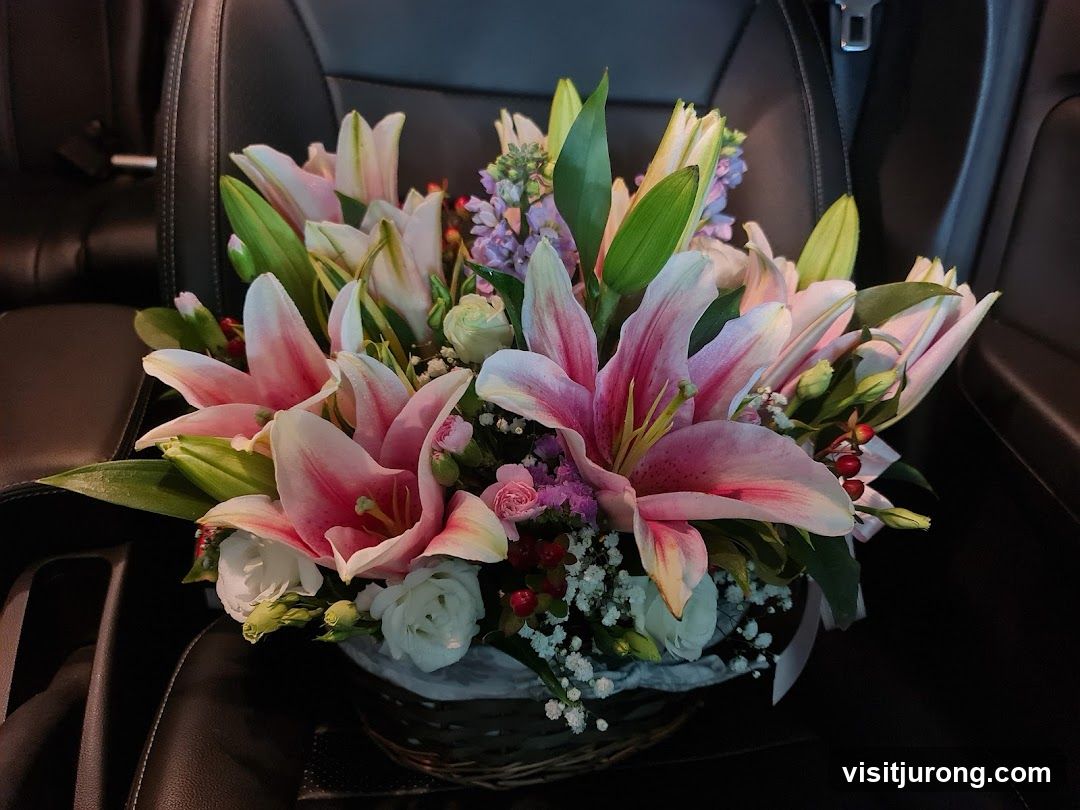Flower Arrangement in Car