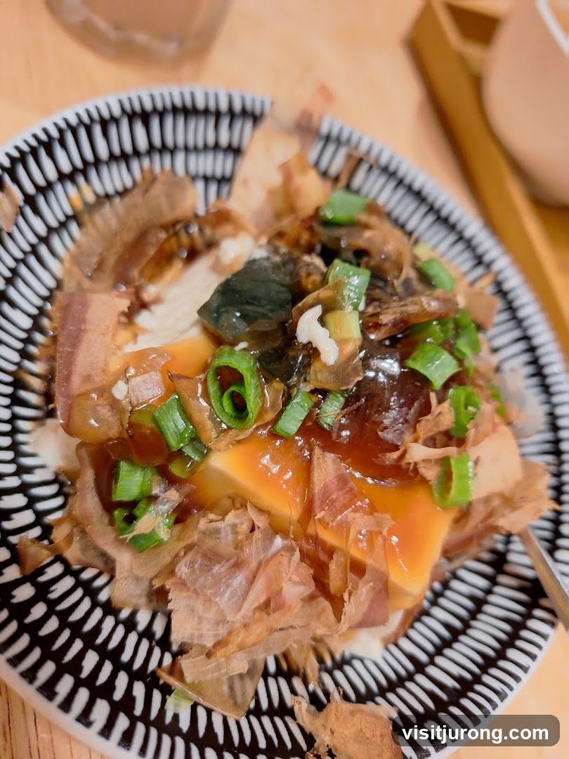 Tofu with Century Egg and Bonito Flakes