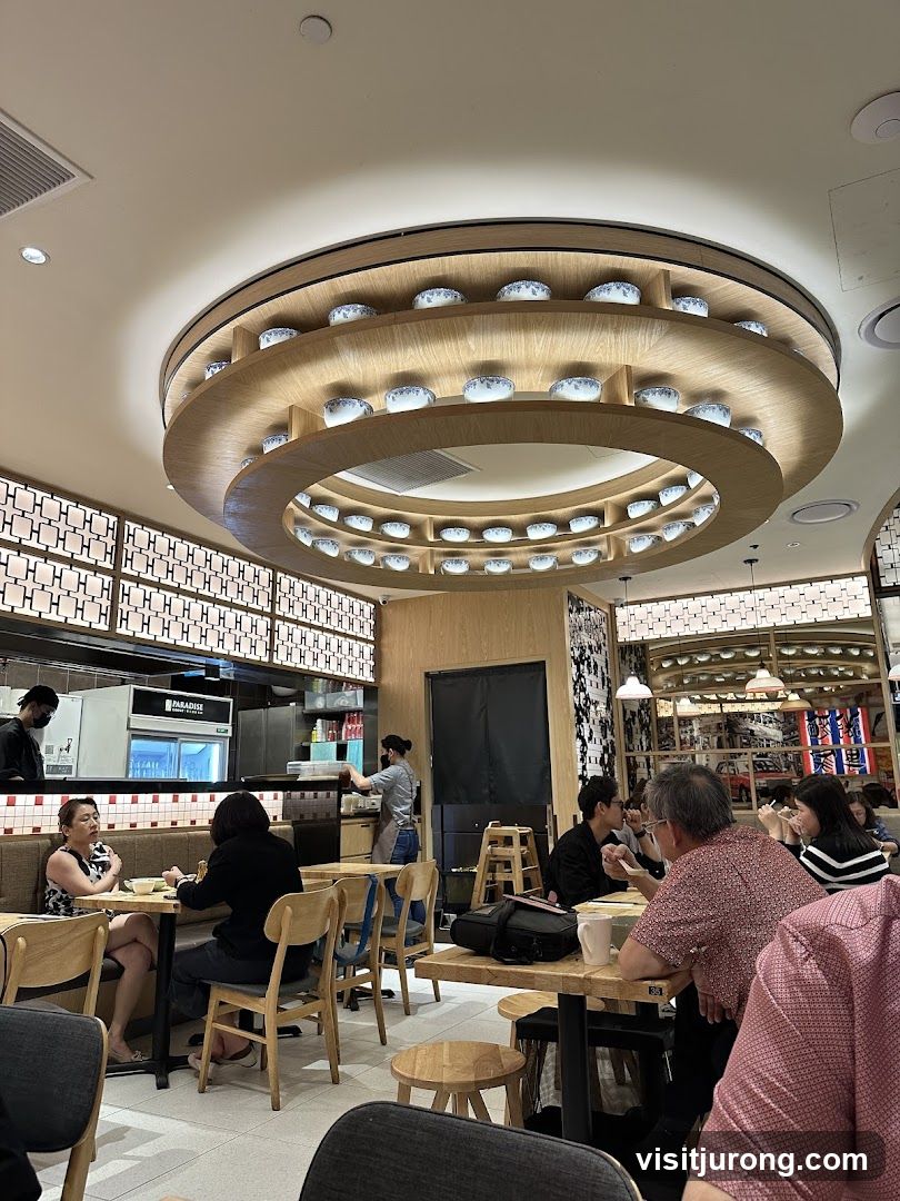 Restaurant Interior with Decorative Ceiling