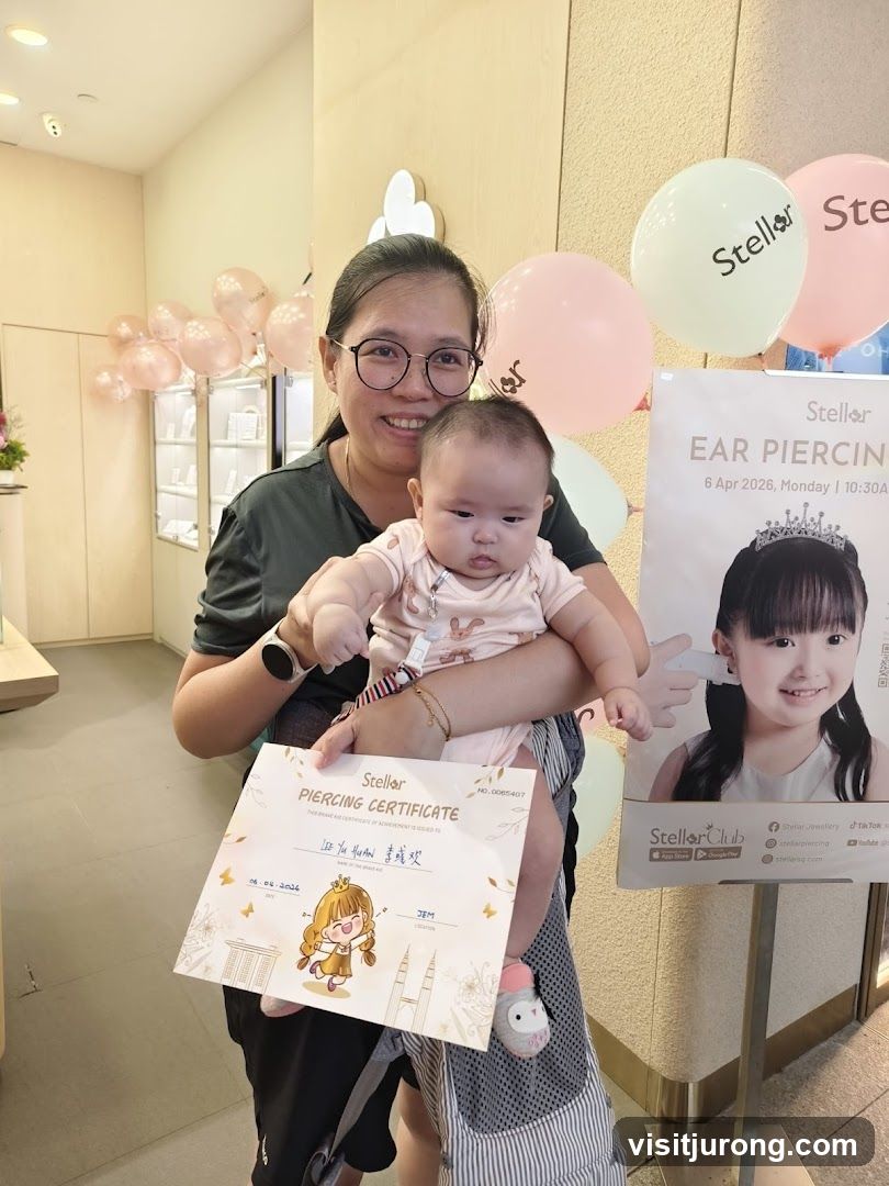 Woman and Baby with Piercing Certificate
