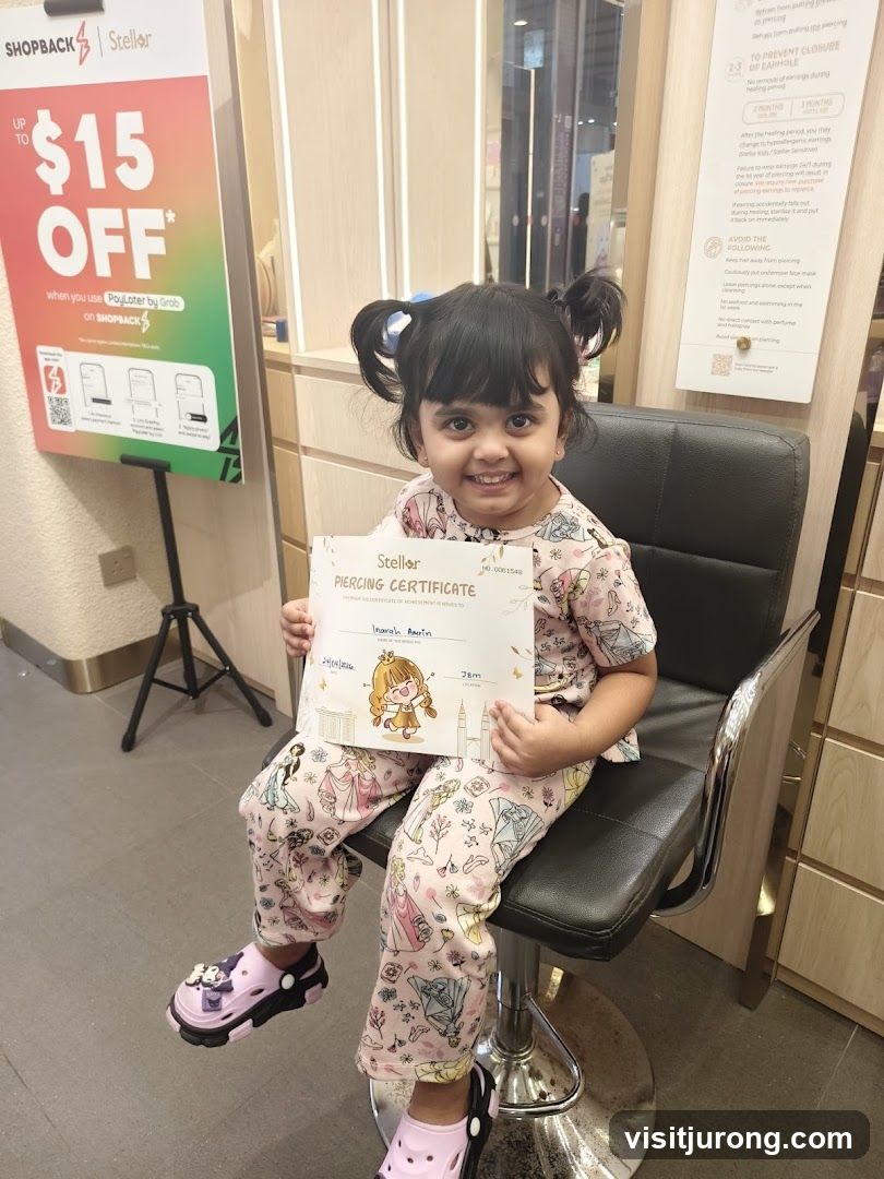 Child with Piercing Certificate