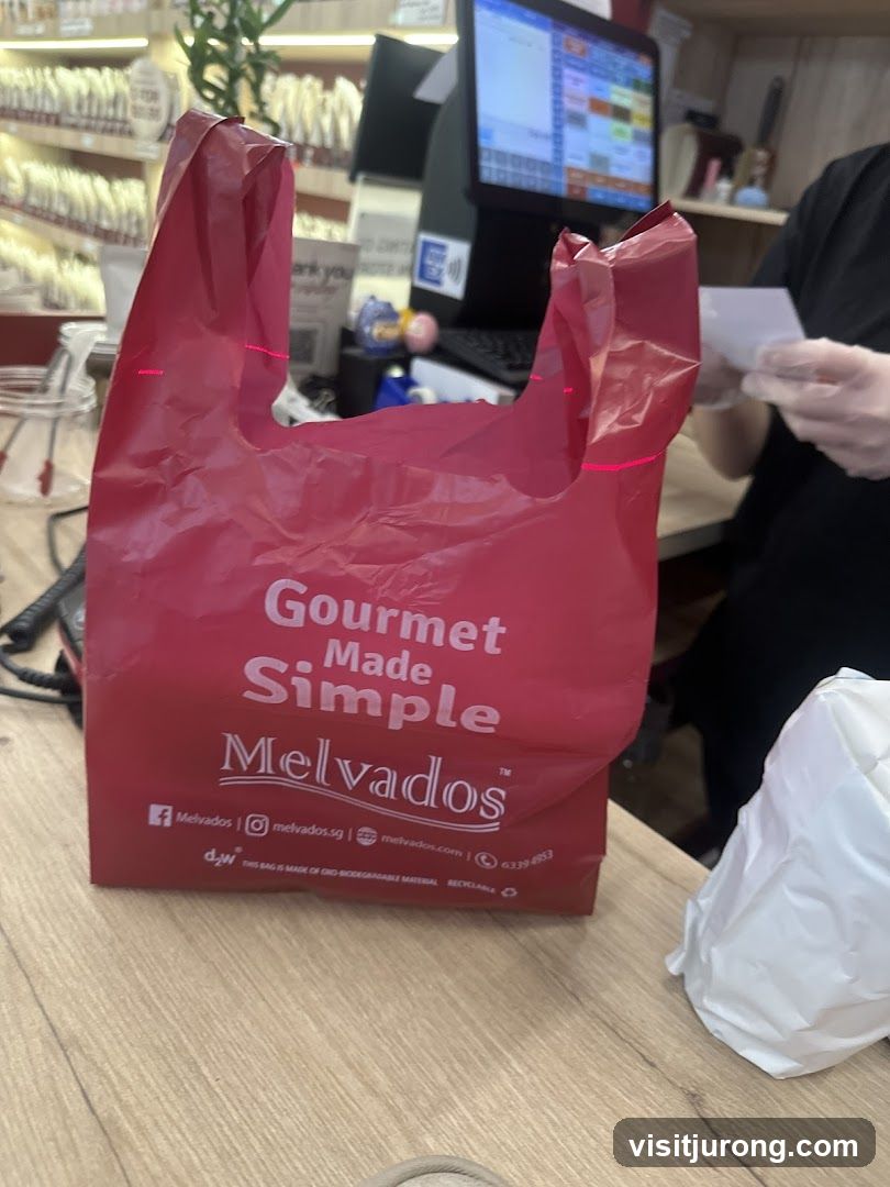 Red Shopping Bag with Melvados Logo