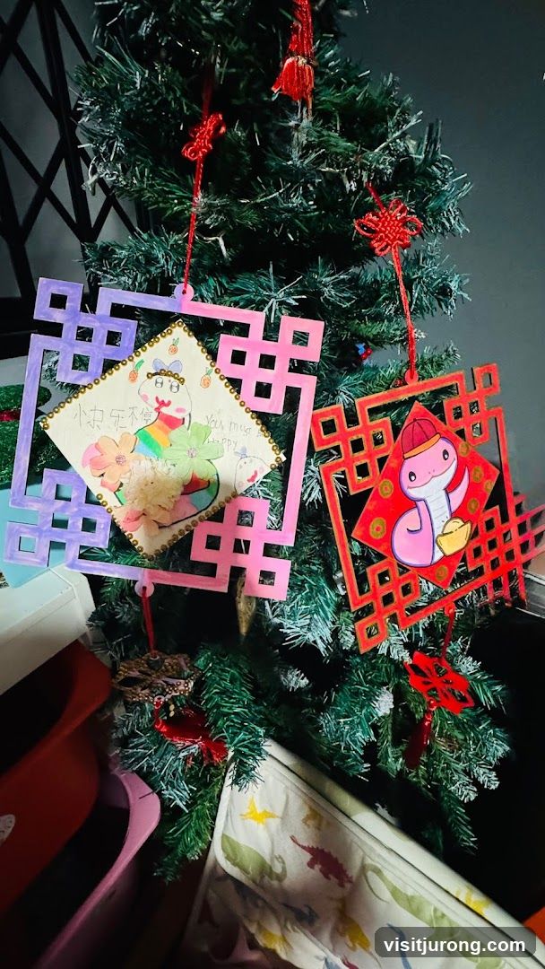 Chinese New Year Decorations on a Christmas Tree