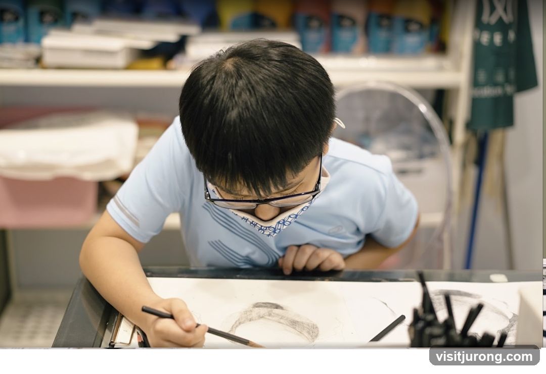 Young artist drawing