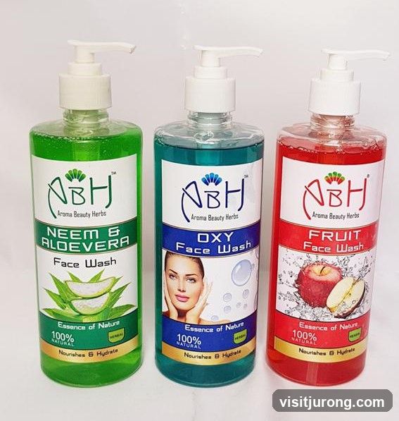 Three bottles of face wash
