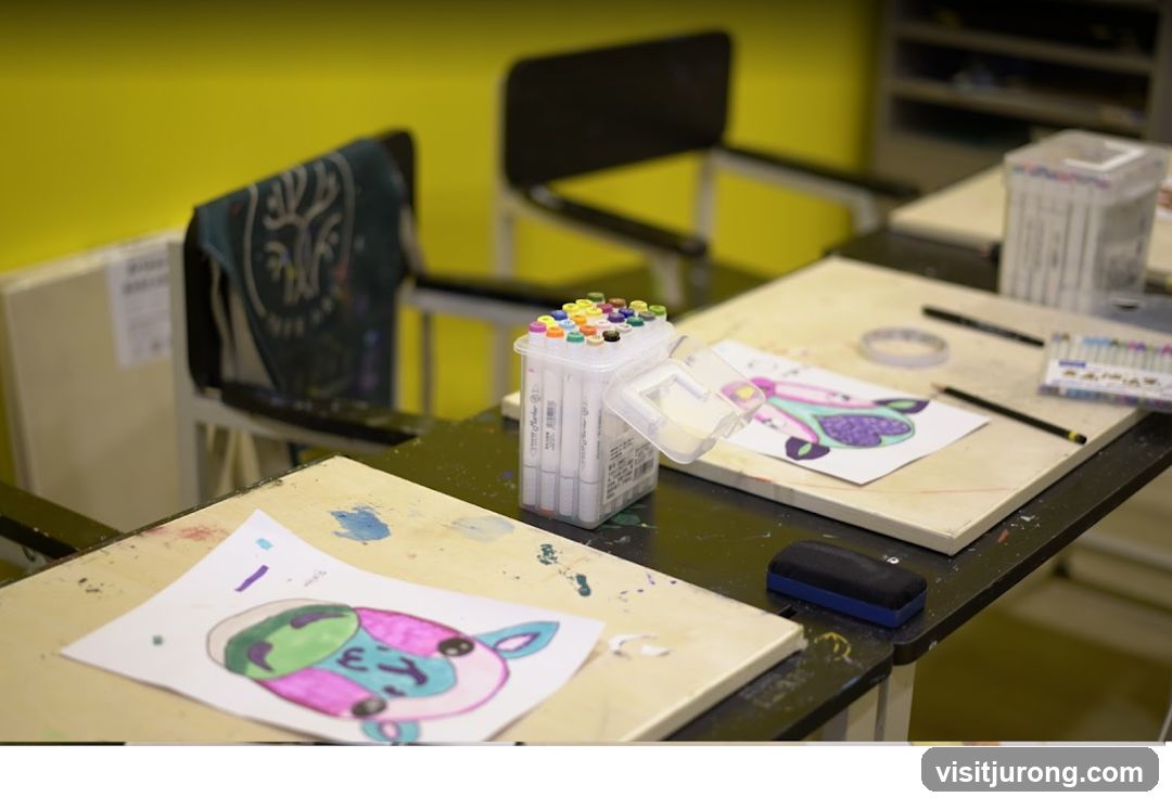 Art Supplies on Desks