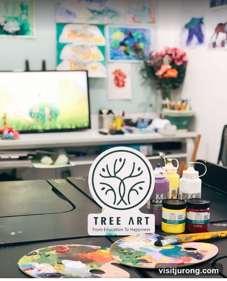 Art supplies and children's artwork