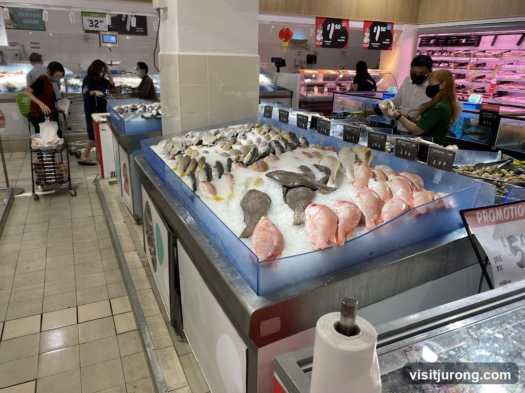 Seafood Display in a Supermarket