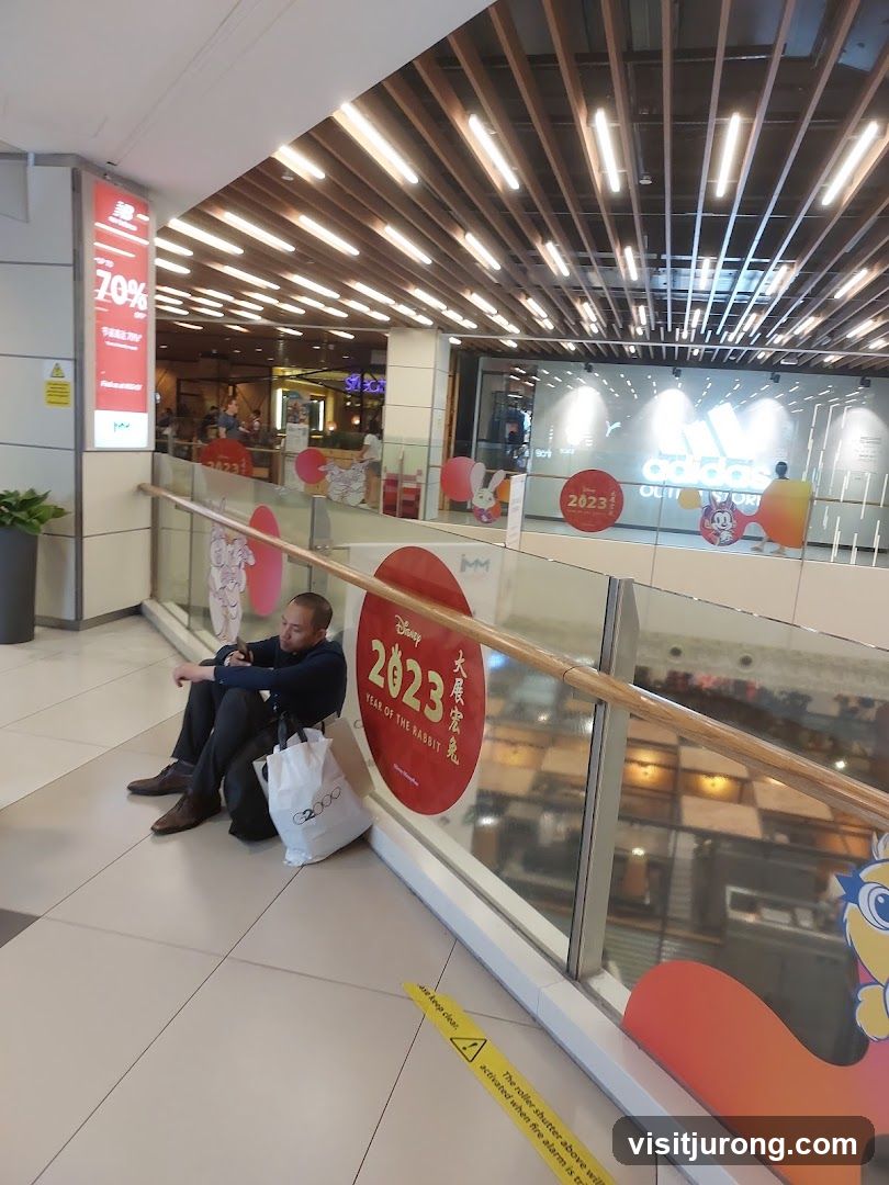 Mall Interior with New Year Decorations