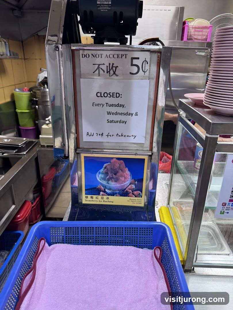 Closed Sign and Ice Kachang Advertisement