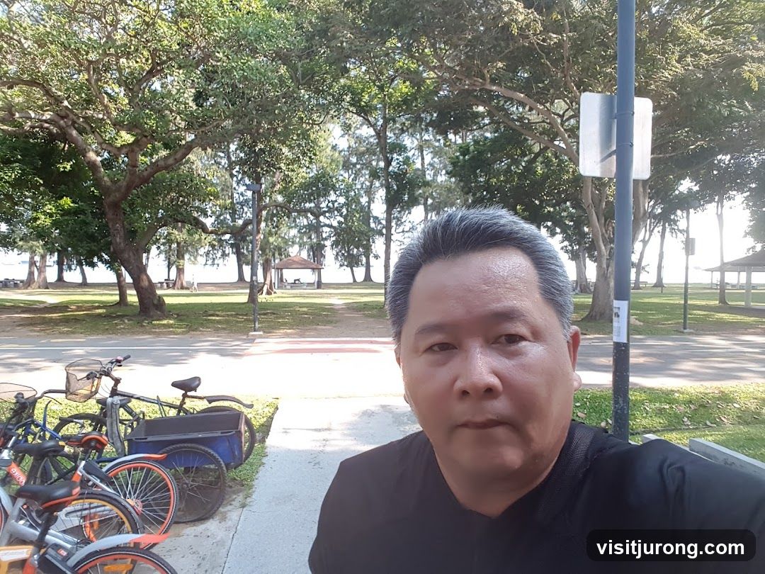 Man in a park with bicycles