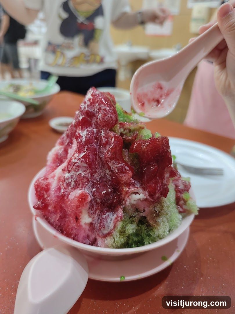 Dessert with Shaved Ice and Syrup