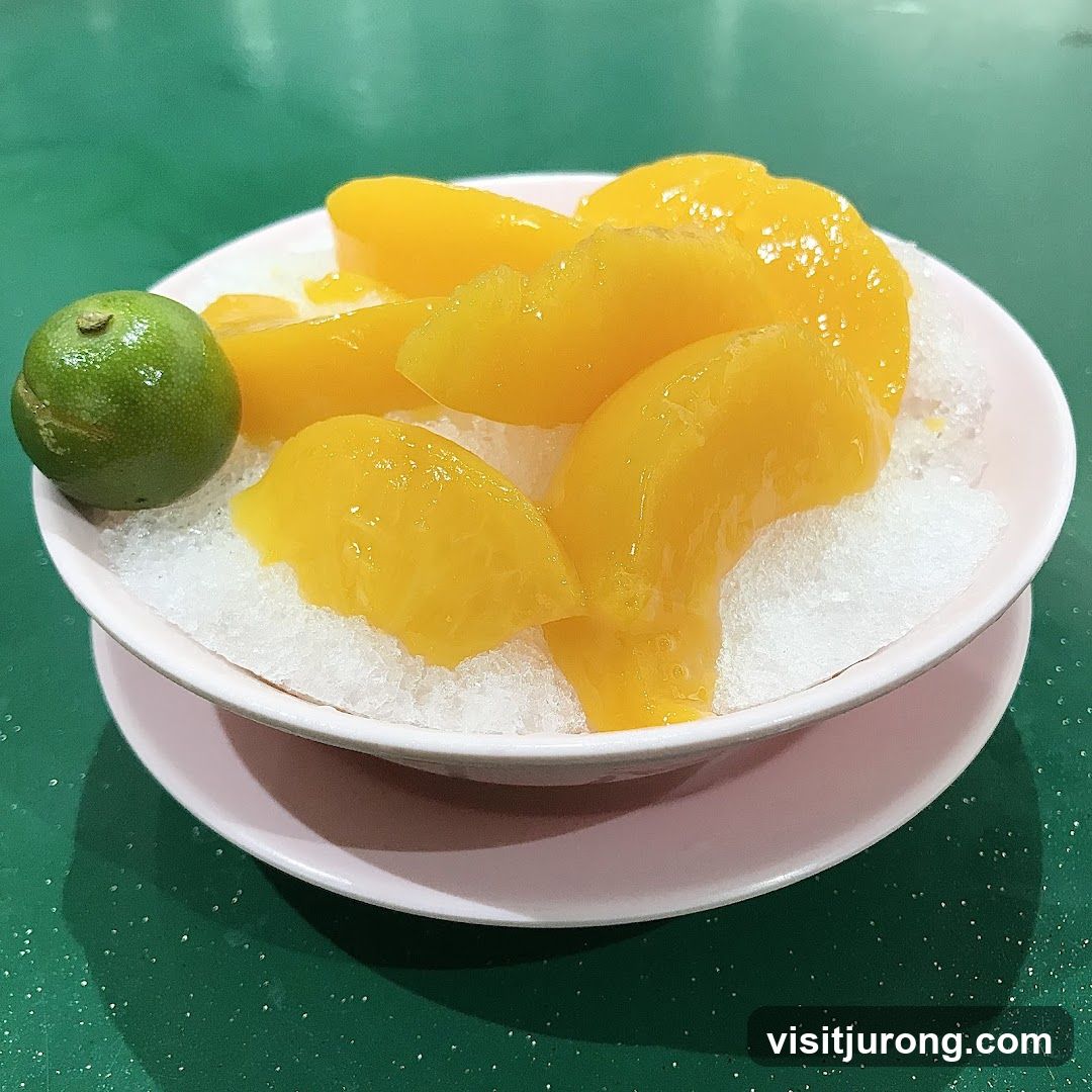 Shaved Ice with Peaches and Lime