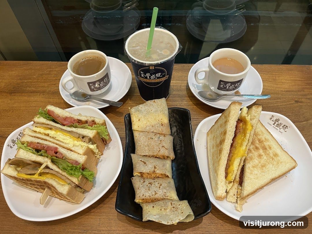 Assortment of Sandwiches and Drinks