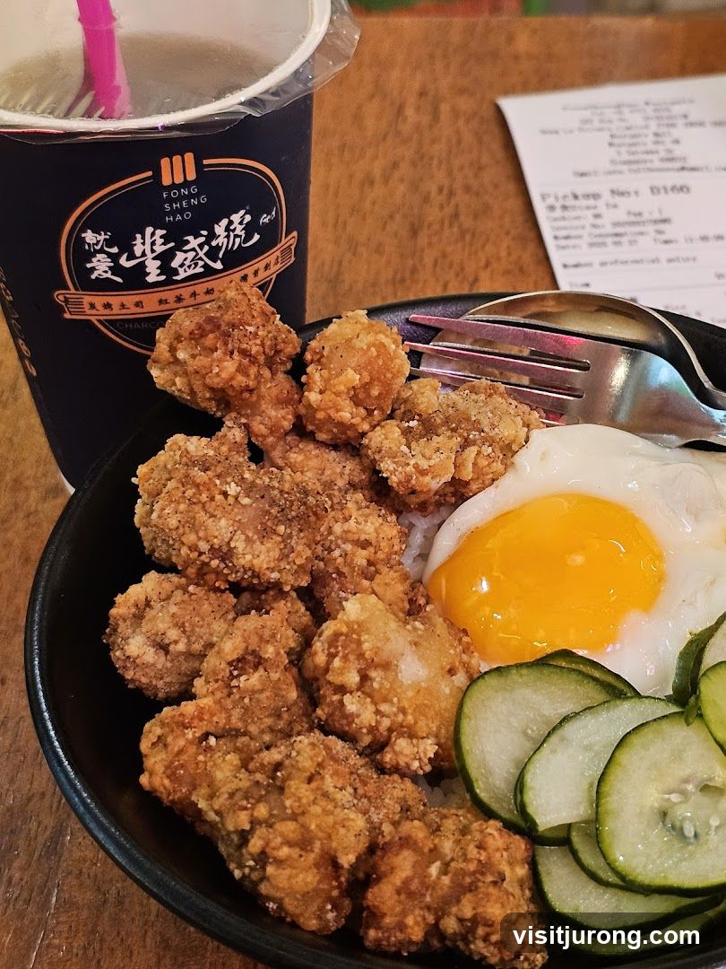 Fried Chicken Rice Bowl with Drink