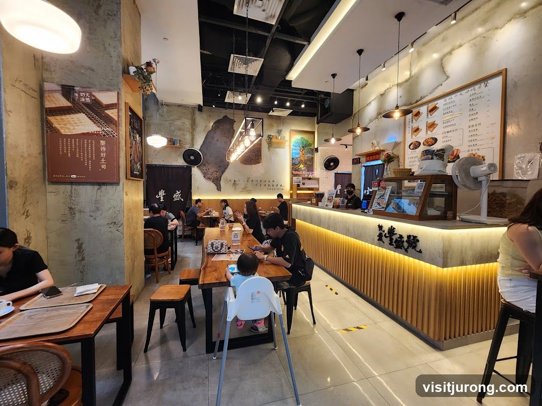 Interior of a cafe with customers