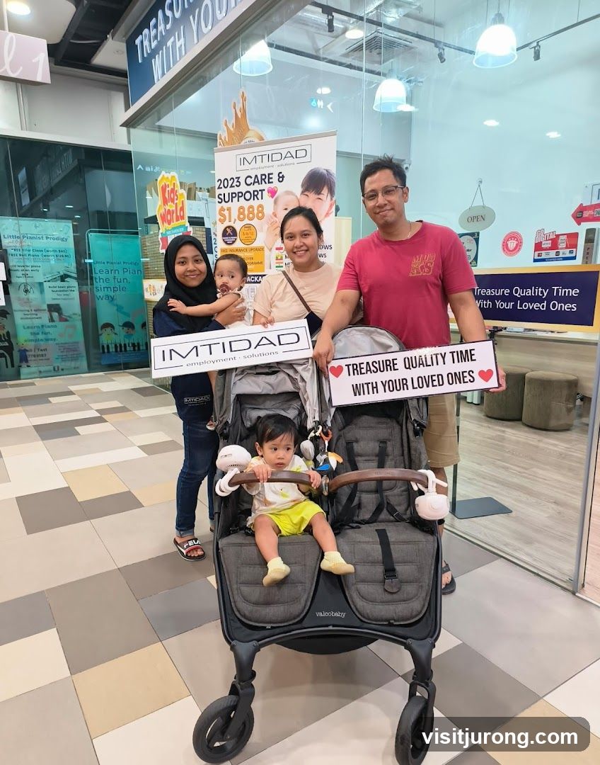 Family Posing with Signs