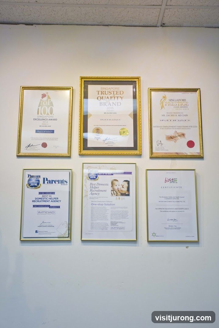 Certificates on Wall