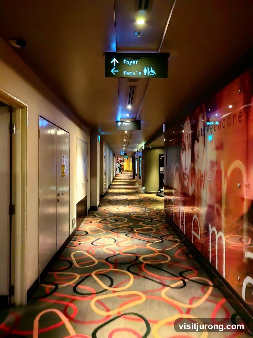 Hallway with Signs and Artwork