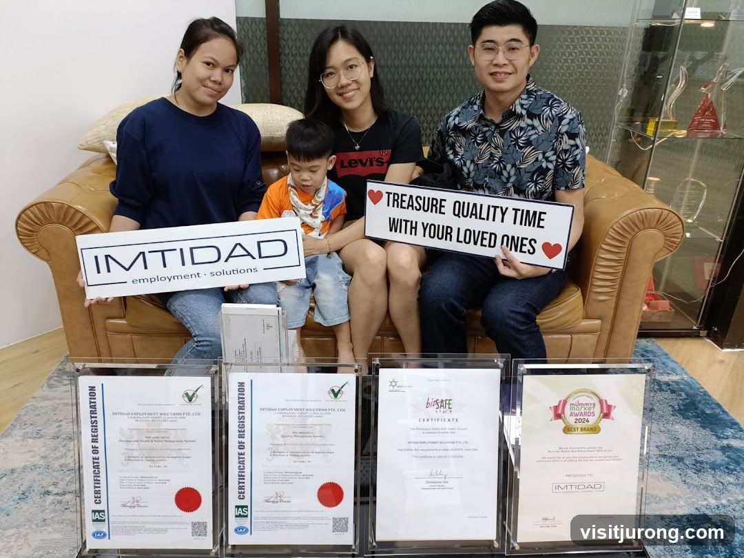 Team with awards and certificates