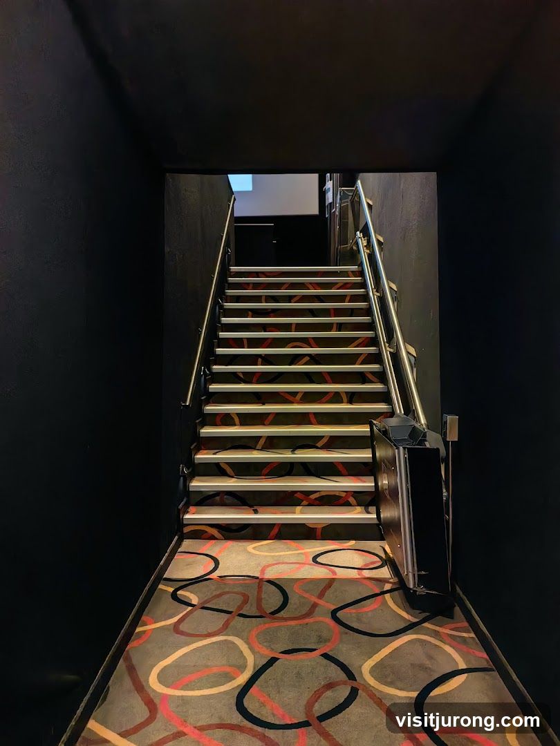 Staircase with patterned carpet
