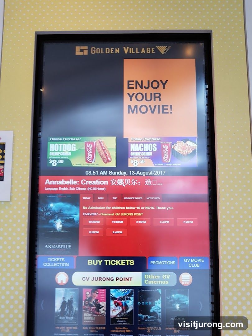 Golden Village Movie Information Screen