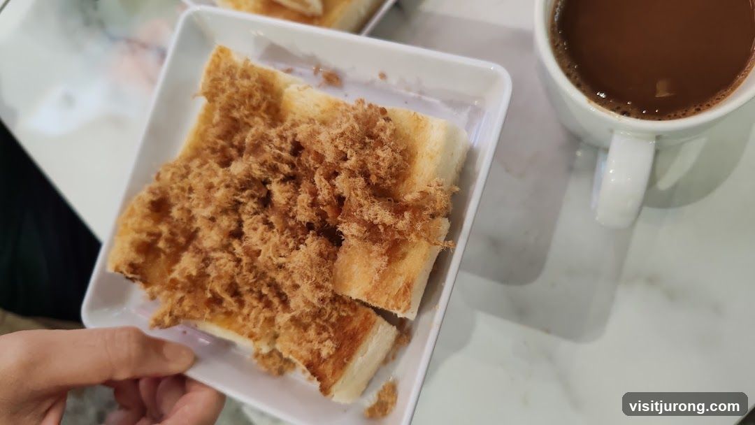 Toast with Shredded Meat and Coffee