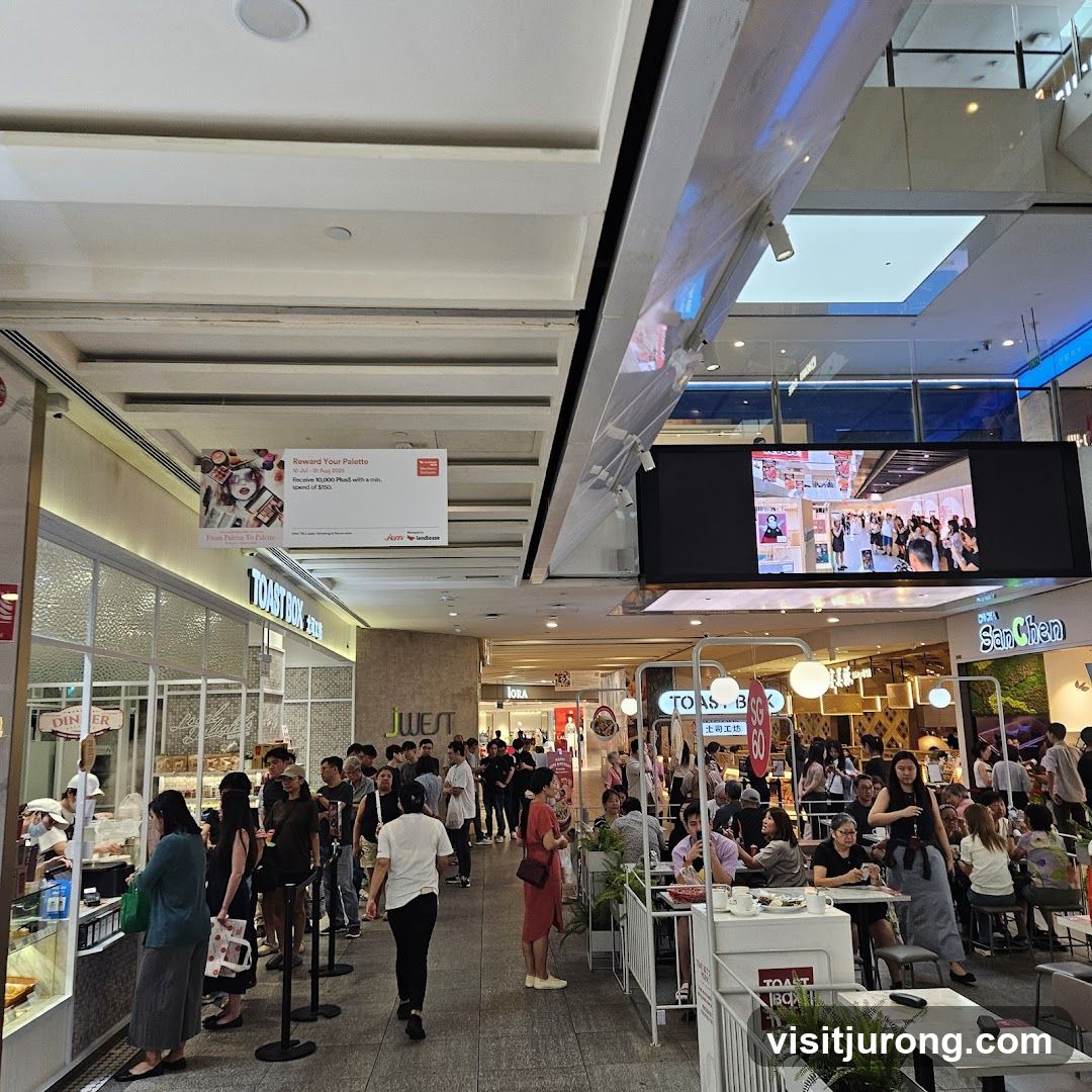 Busy Shopping Mall with Food Stalls