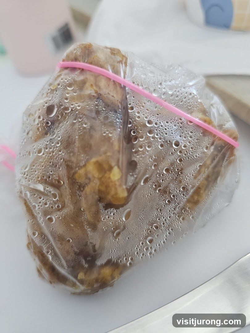 Food item in plastic wrap